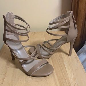 Tan strappy stilettos
